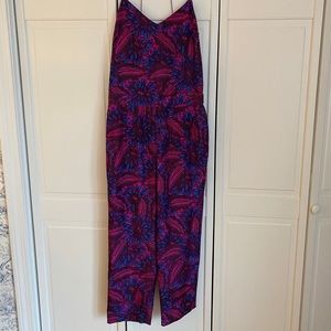 J crew Midnight floral silk jumpsuit